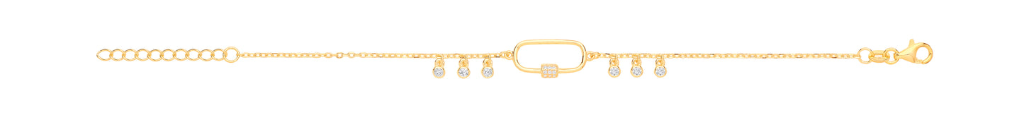 Charm Gold Plated Fancy CZ Bracelet