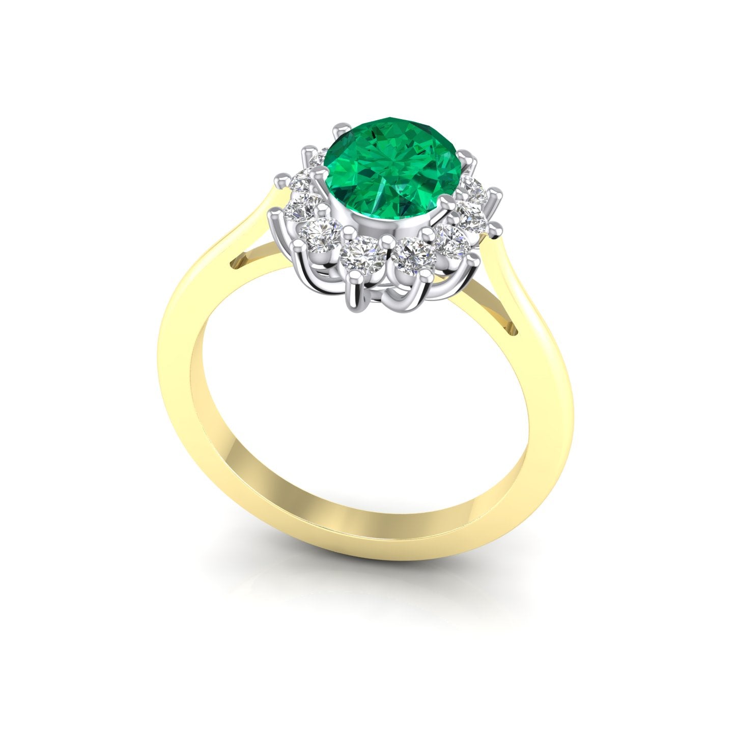 9ct Yellow Gold Plated White & Ruby Cubic Zirconia Ring