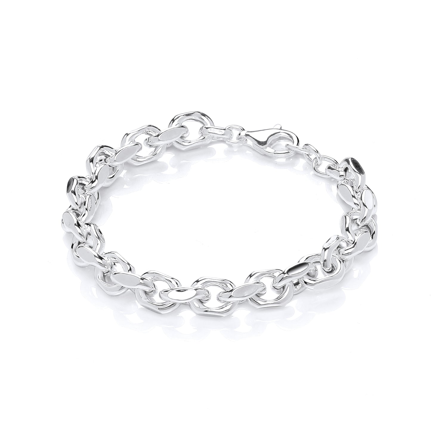 Links & Chains 925 Sterling Silver Fancy Cable Link Ladies Bracelet