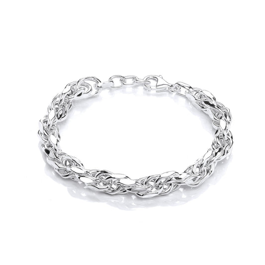 Links & Chains 925 Sterling Silver Ladies Rope Bracelet