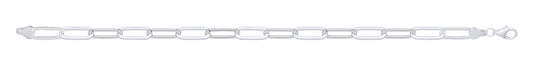 Links & Chains 8.5 Silver Hollow Rectangle Paper Clip Fancy Bracelet