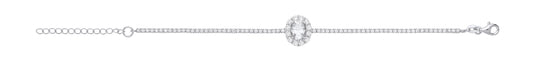 Charm Silver CZ Tennis Bracelet With Centre Detail