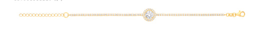 Charm Gold Plated CZ Tennis Bracelet With Centre Detail