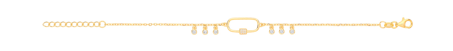 Charm Gold Plated Fancy CZ Bracelet