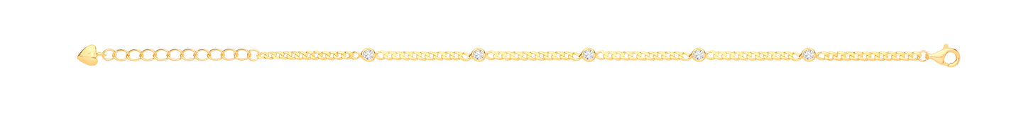 Tennis Gold Plated Curb CZ Fancy Bracelet