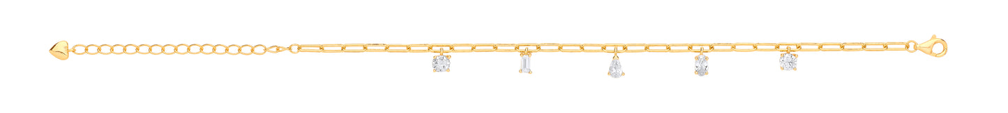 Charm Gold Plated CZ Fancy Bracelet