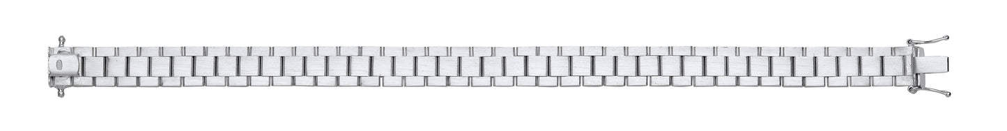 Tennis Silver Gents Matte Finish Watch Strap Bracelet