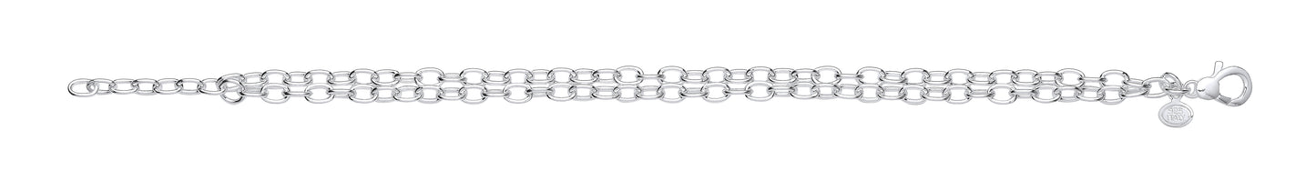 Links & Chains Silver Double Cable Link 7.5" Bracelet