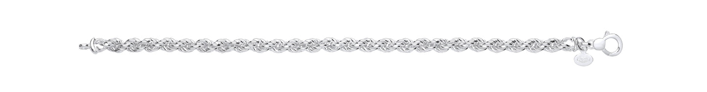 Links & Chains Silver 7.5" Hollow Rope Bracelet