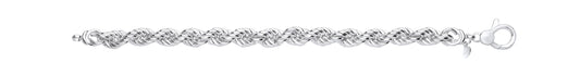 Links & Chains Silver 7.5" Hollow Rope Bracelet