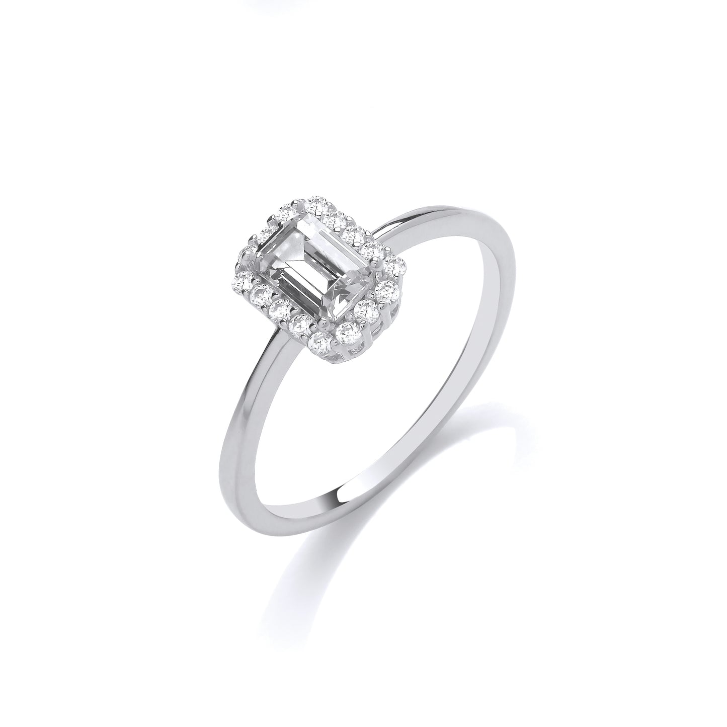 Fashion Silver CZ Fancy Solitaire Ring