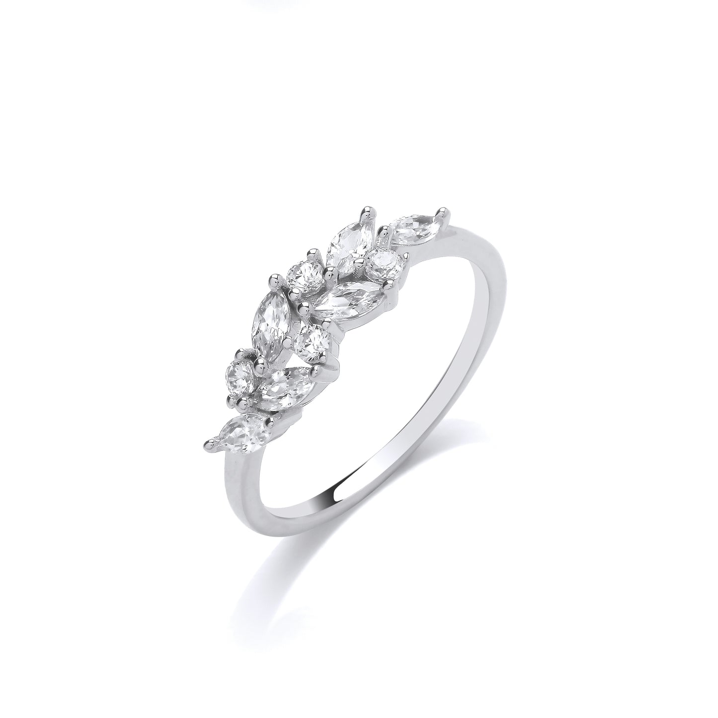 Fashion Silver CZ Crown Style Ring