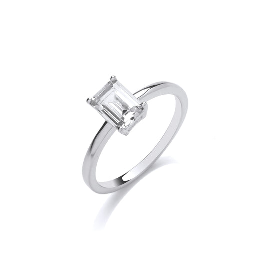 Solitaire Silver CZ Solitaire Ring