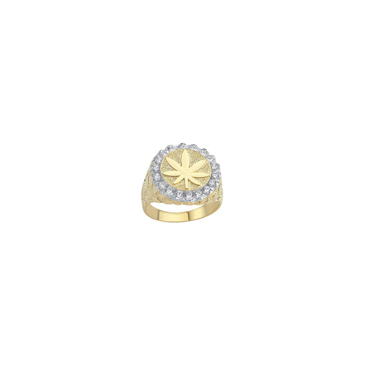 9ct Gold Gents Leaf Ring