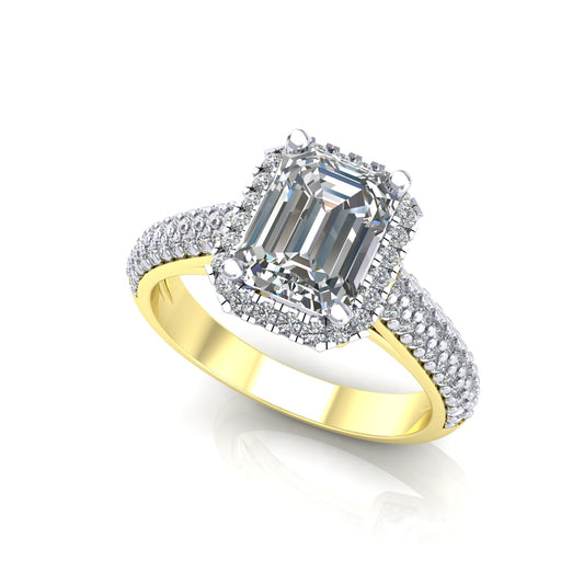 9ct Y/G Rhodium Plated White Cubic Zirconia Ring