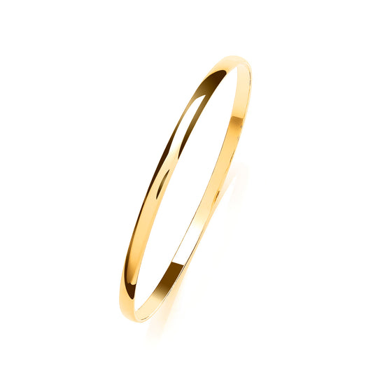 Gold/Silver/Rose Plated Flat Round Slave Bangle