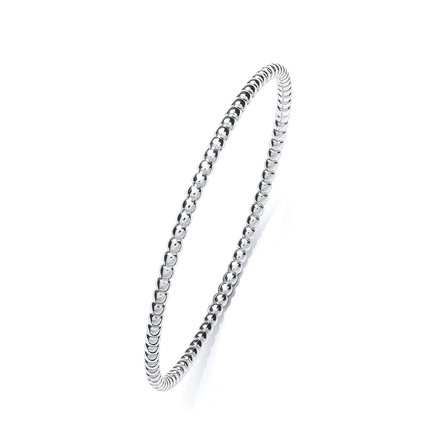 Silver Platinum Plate Bead Slave Bangle