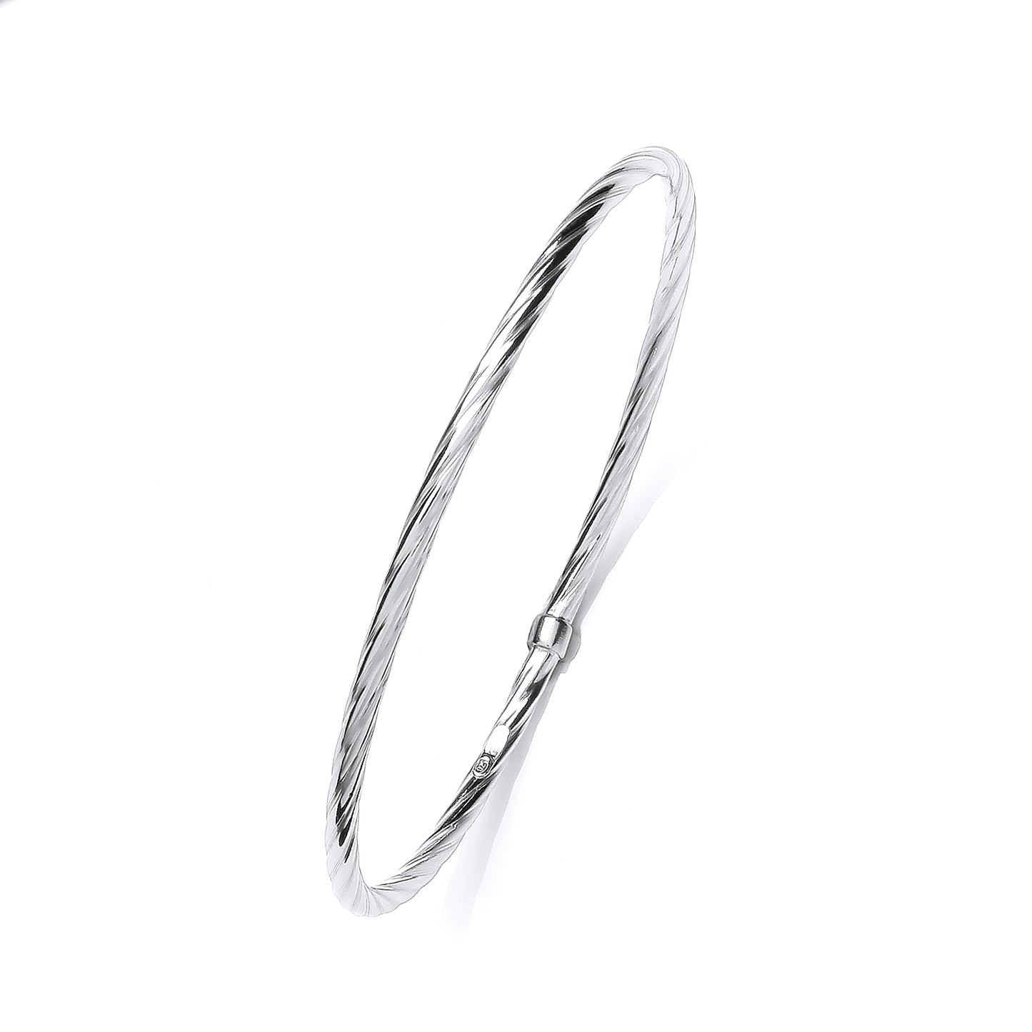 Silver Platinum Plate Twisted Slave Bangle